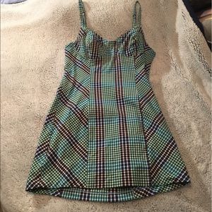 Green and black dress